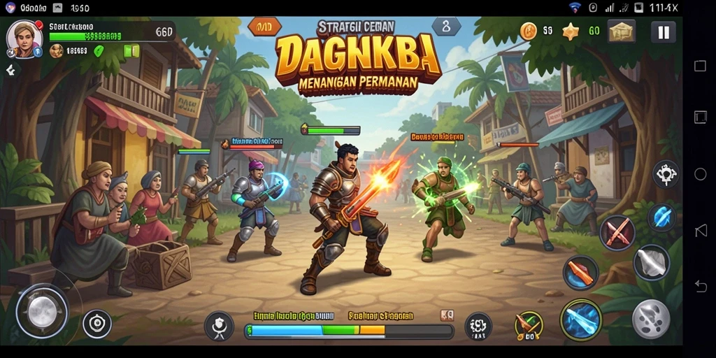 Tampilan gameplay strategi yang dinamis dan menarik dalam 66D.