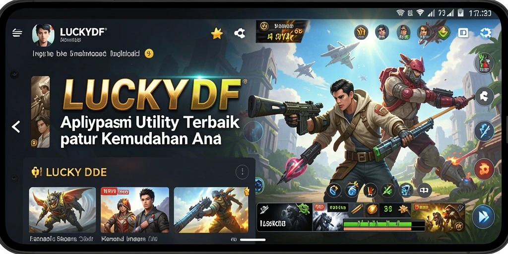 Tampilan utama aplikasi LUCKYDF dengan fitur yang memudahkan pengguna.