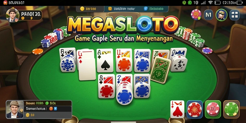 Tampilan gameplay seru di game Gaple MEGASLOTO.