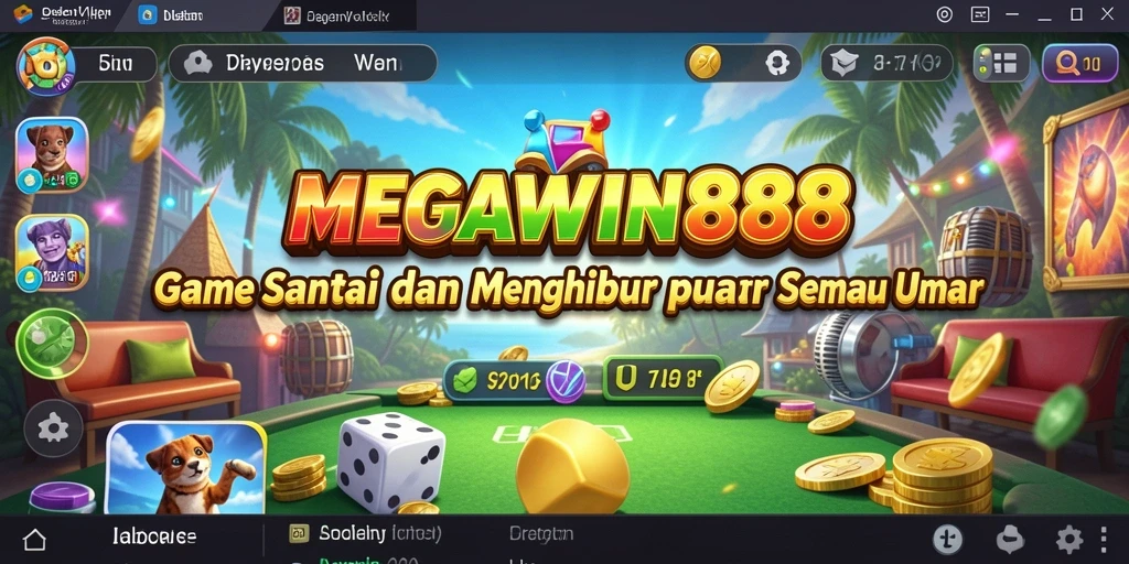 Tampilan gameplay MEGAWIN888 yang ceria dan menyenangkan.