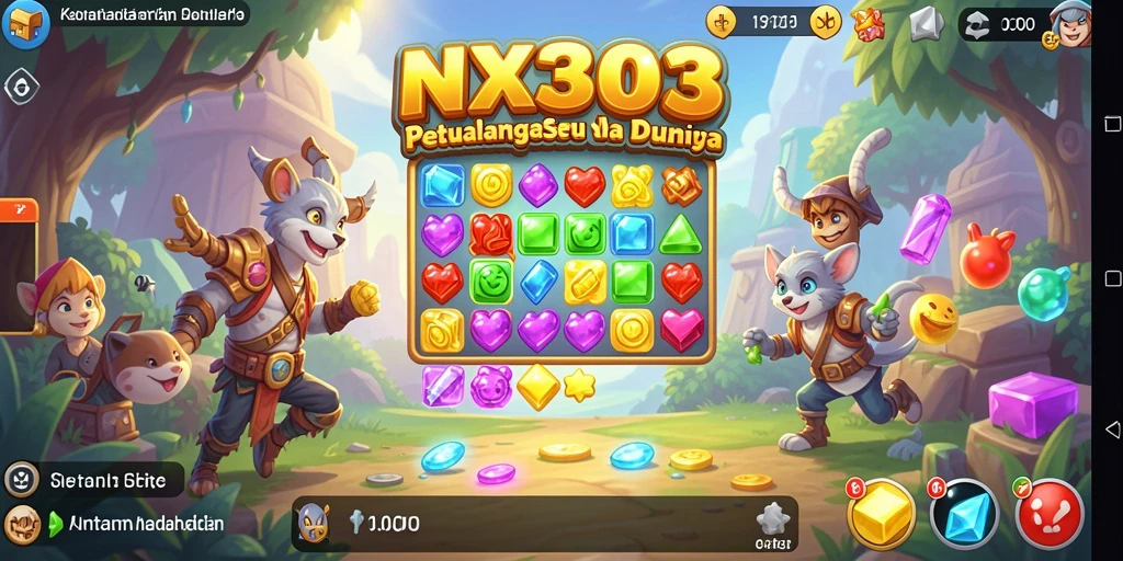 Tampilan gameplay seru dari NX303 dalam momen mencocokkan.