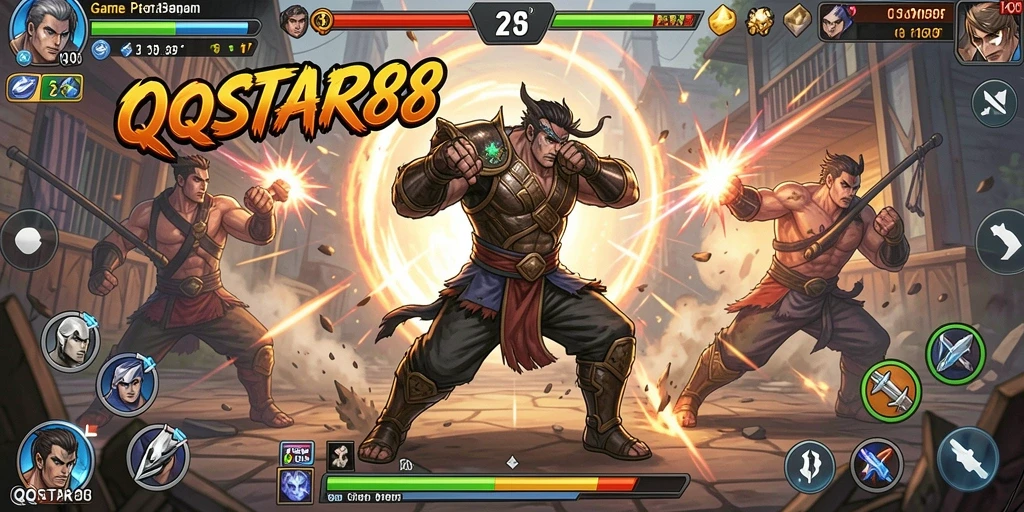Tampilan gameplay QQSTAR88 yang mendebarkan dan penuh aksi.