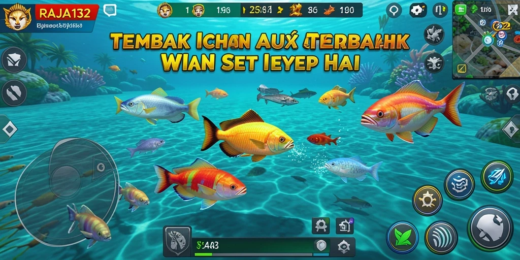 Tangkapan layar utama gameplay RAJA132 yang menampilkan aksi seru Tembak Ikan.