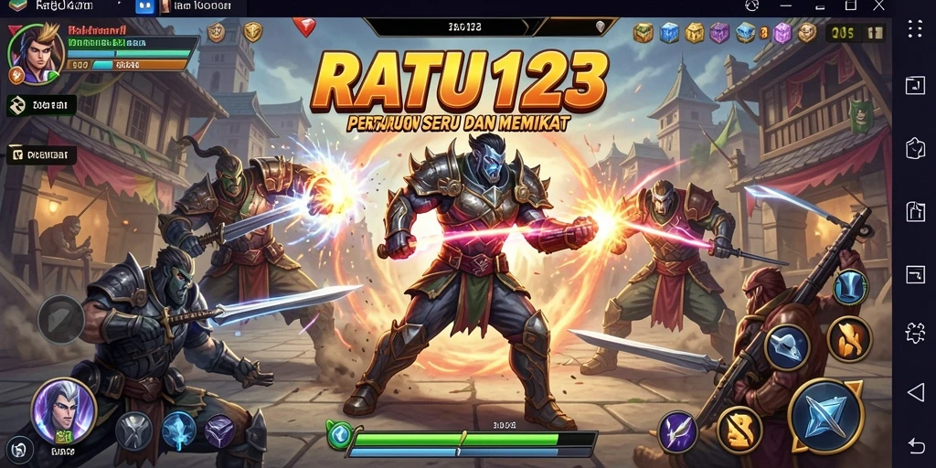 Tampilan layar permainan yang menegangkan dari RATU123.
