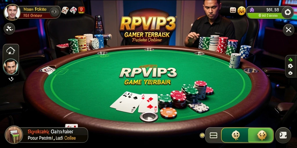 Screenshot gameplay RPVIP3 yang menampilkan keseruan bermain poker.