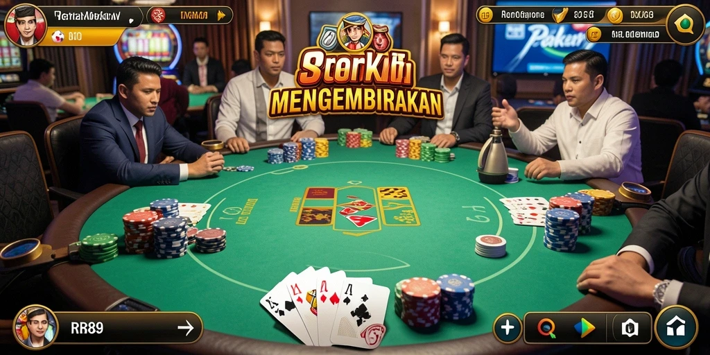 Tangkapan layar gameplay poker yang seru dan interaktif.
