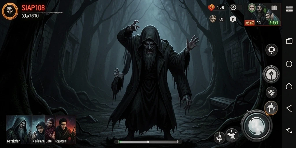 Gameplay horror mendebarkan dalam kegelapan yang mencekam.