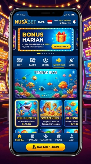 Antarmuka penggunaan aplikasi nusabet yang sederhana.